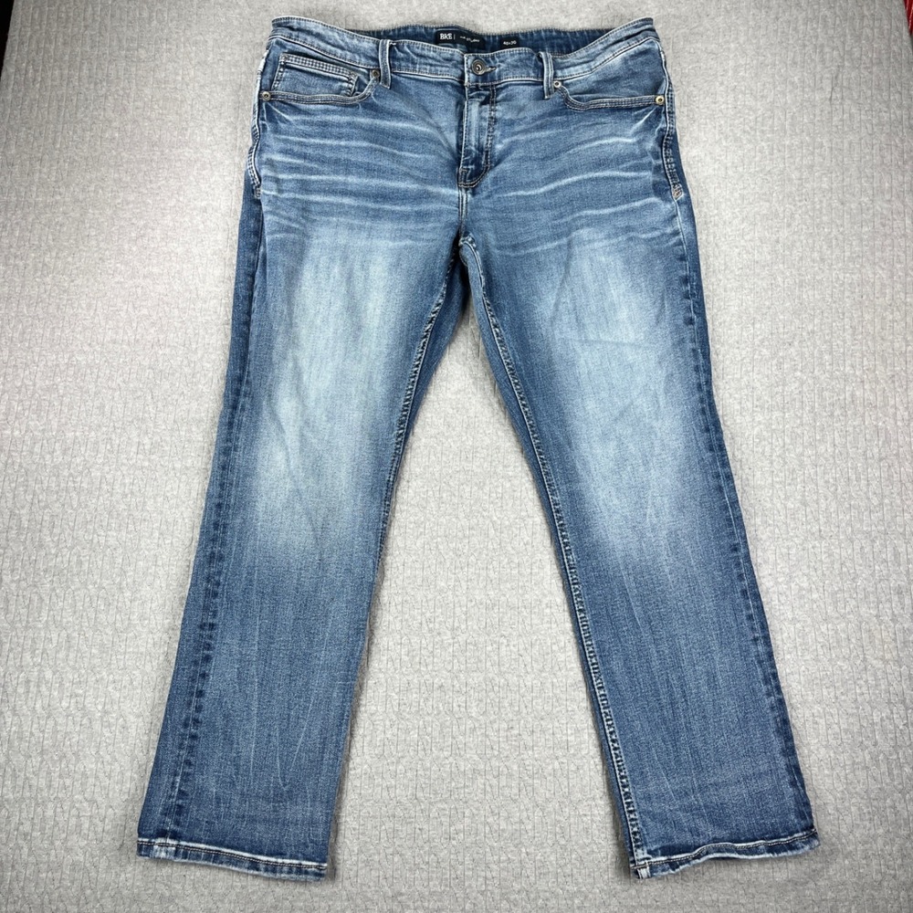 BKE Jake Straight‎ Jeans Men 40x30 Fits 38X29 Blue Denim medium wash Whiskered